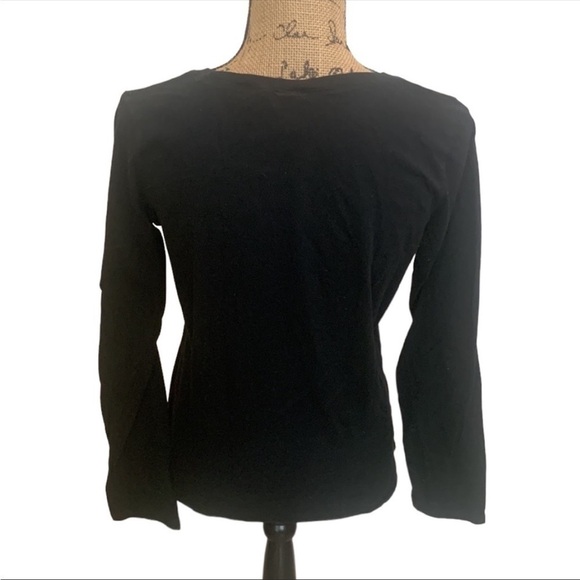 Believe Christmas Bling Crystal Santa Hat Long Sleeve‎ Holiday Tee Shirt Size M - Picture 3 of 6